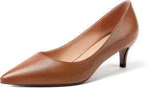 YODEKS Women's Kitten Heel Pumps Pointed Toe Low Heel Pumps Slip on Comfort Dress Shoes 2 Inches Heels for Party Wedding Dress