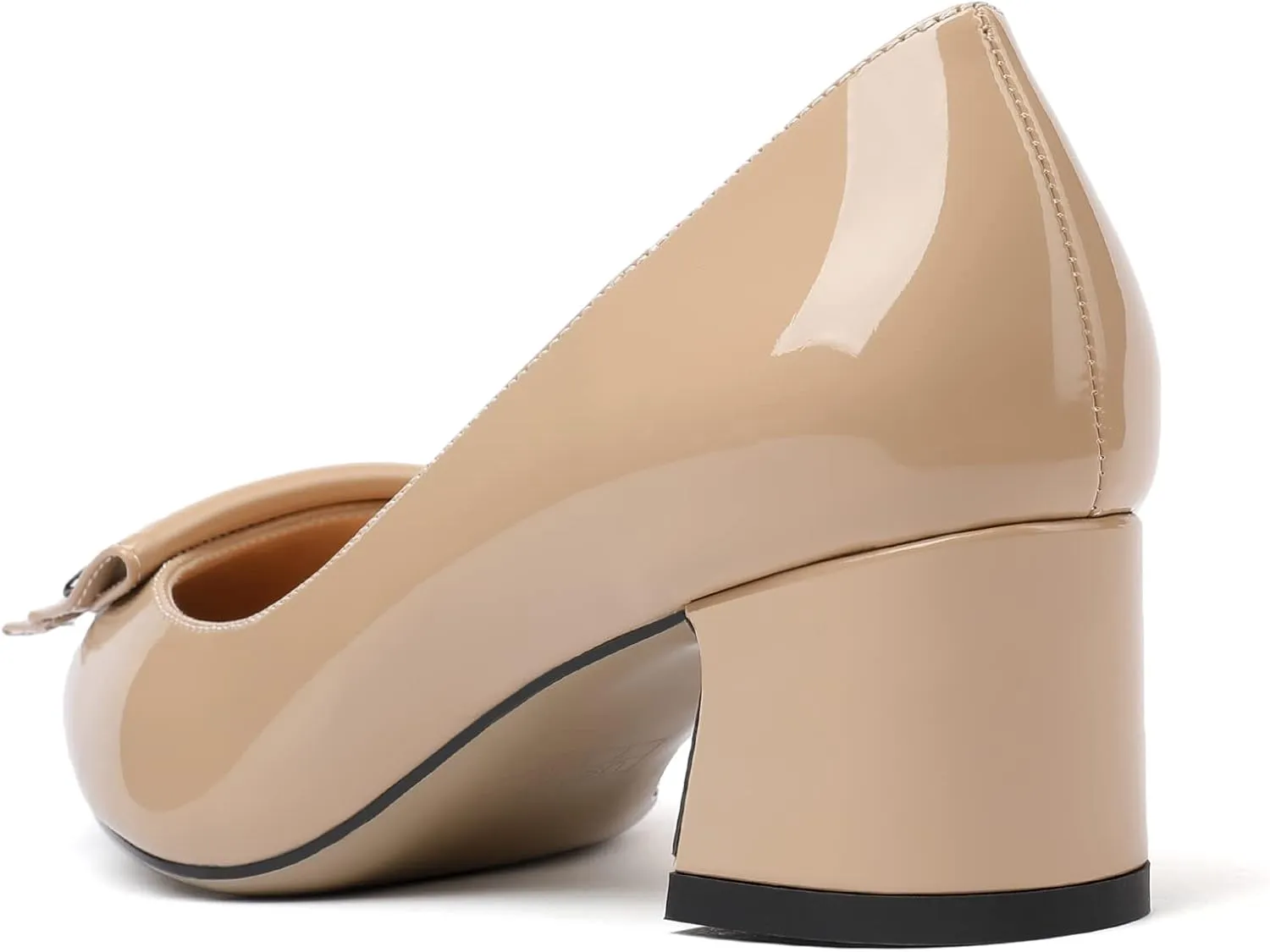 Zamikoo Women's Block Heel Pumps Low Heel Slip On Pointy Toe Wedding Dress Shoes US Size 5-13