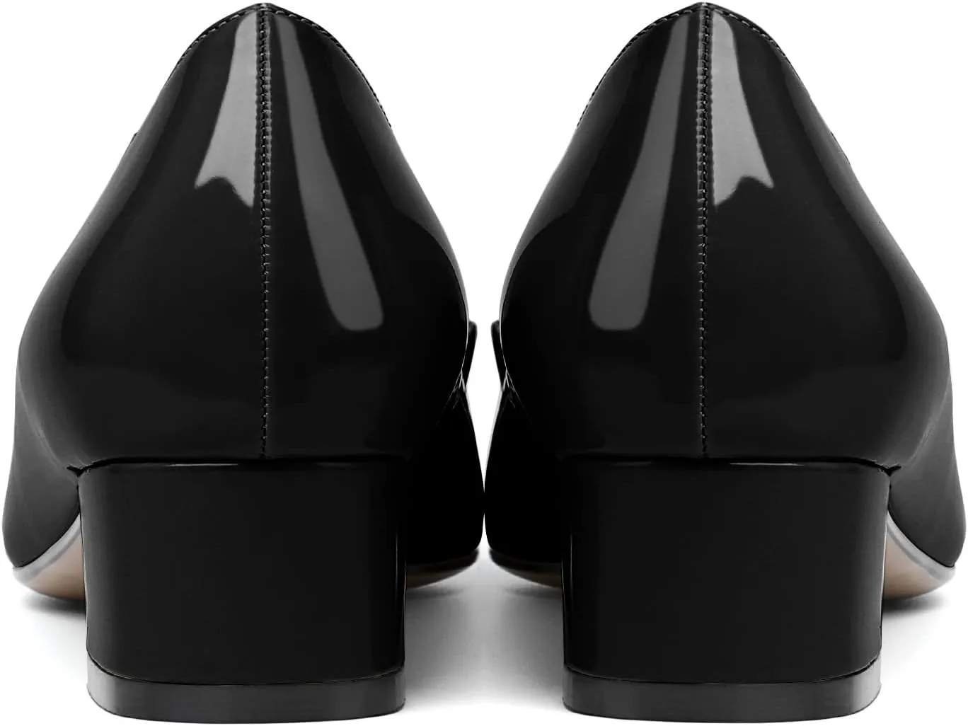 Zamikoo Women's Block Heel Pumps, Square Toe Slip-on Chunky Low Heels, Heeled Dress Shoes with Bow for Office Wedding Work Evening 1.5 Inches