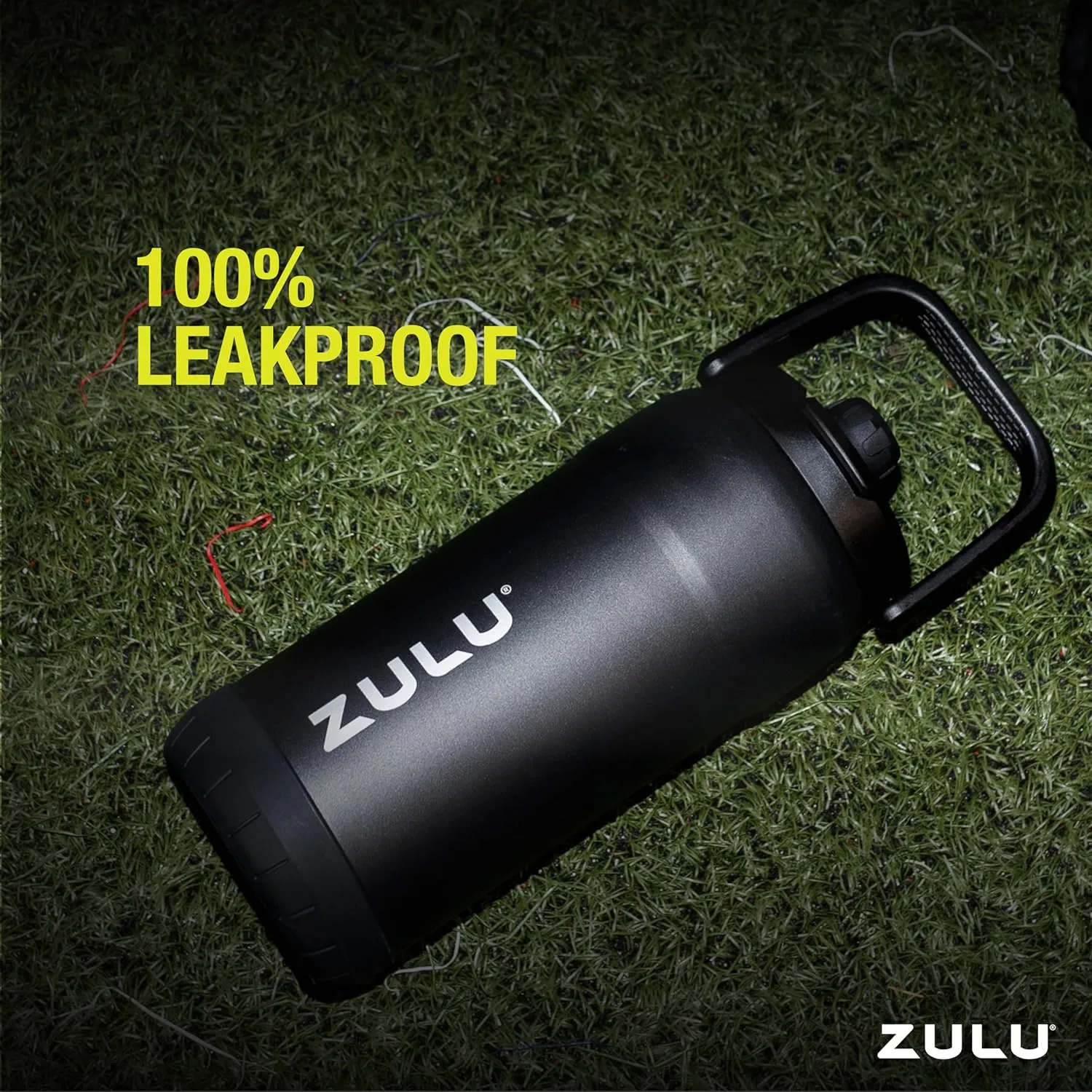 ZULU Goals Vacuum Insulated Large Capacity Stainless Steel Water Bottle | Reusable Jug Thermoses with Carry Handle | Leak-Proof Lid | Perfect for Travel, Workout, Gym, Hiking, Camping | 64oz, 101oz