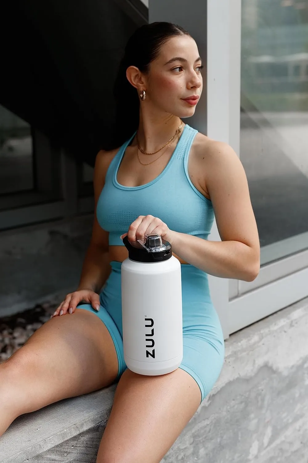 ZULU Goals Vacuum Insulated Large Capacity Stainless Steel Water Bottle | Reusable Jug Thermoses with Carry Handle | Leak-Proof Lid | Perfect for Travel, Workout, Gym, Hiking, Camping | 64oz, 101oz