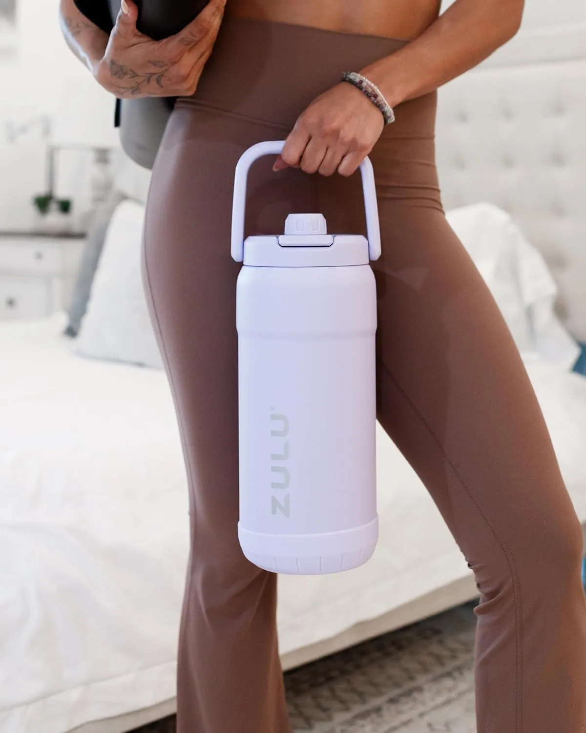 ZULU Goals Vacuum Insulated Large Capacity Stainless Steel Water Bottle | Reusable Jug Thermoses with Carry Handle | Leak-Proof Lid | Perfect for Travel, Workout, Gym, Hiking, Camping | 64oz, 101oz